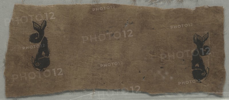 Two Fragments from a Curtain: Dolphins, 400s - 500s. Creator: Unknown.