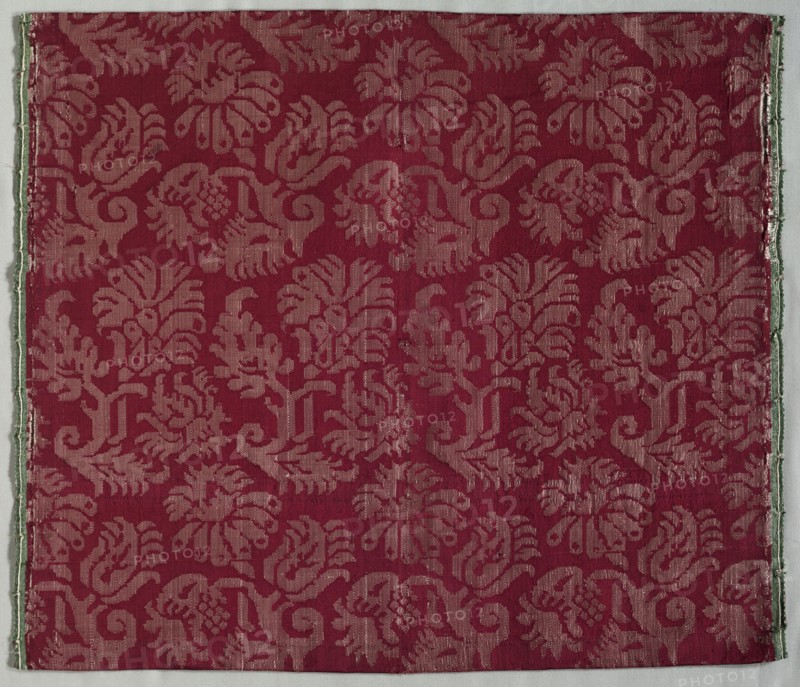 Two Lengths of Silk Damask, 1600s. Creator: Unknown.