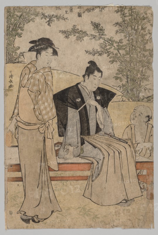 Two Lovers (from the series Brocades of the East in Fashion), 1752-1815. Creator: Torii Kiyonaga (Japanese, 1752-1815).