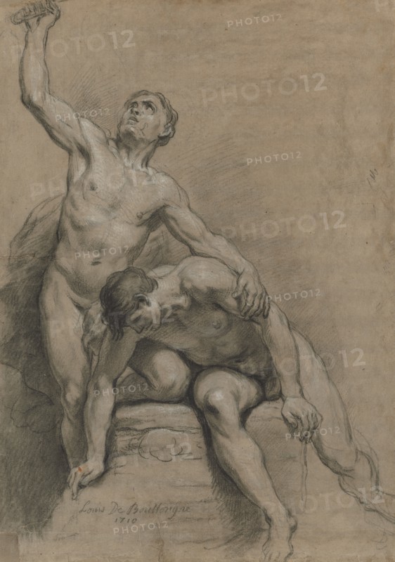 Two Male Nudes, 1710. Creator: Louis de Boullogne (French, 1654-1733).