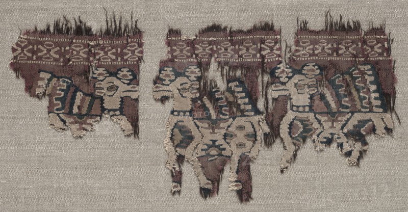 Two Mounted Fragments of a Border (from a Garment ?), late 700s - early 800s. Creator: Unknown.