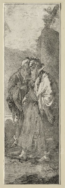 Two Old Men in a Landscape. Creator: Giovanni Domenico Tiepolo (Italian, 1727-1804).