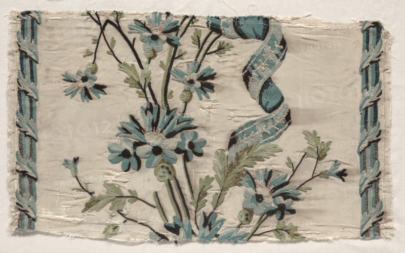 Two Pieces of Embroidery, 1723-1774. Creator: Philippe de Lasalle (French, 1723-1805).
