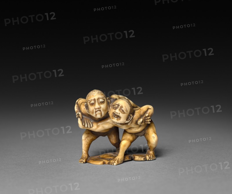 Two Wrestlers, 19th century. Creator: Unknown.