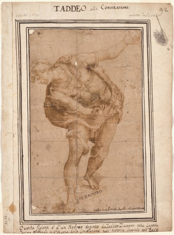Un Hebreo, from Christ Shown to the People (recto); Design for a Wall Decoration...(verso). Creator: Frederico Zuccaro (Italian, 1540/1-1609).