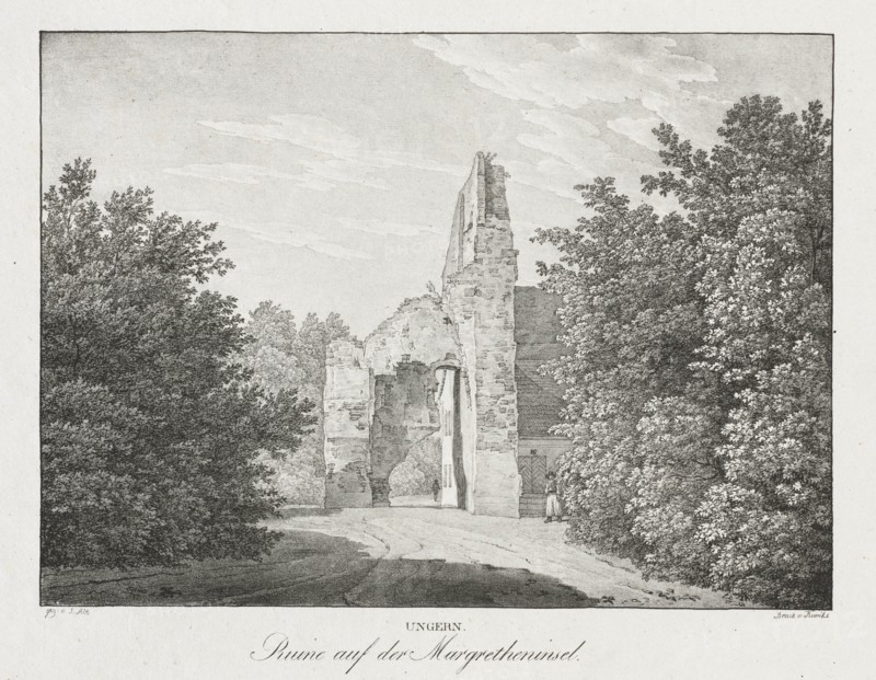 Ungern, Ruinen auf der Margretheninsel. Creator: Jakob Alt (Austrian, 1789-1872).