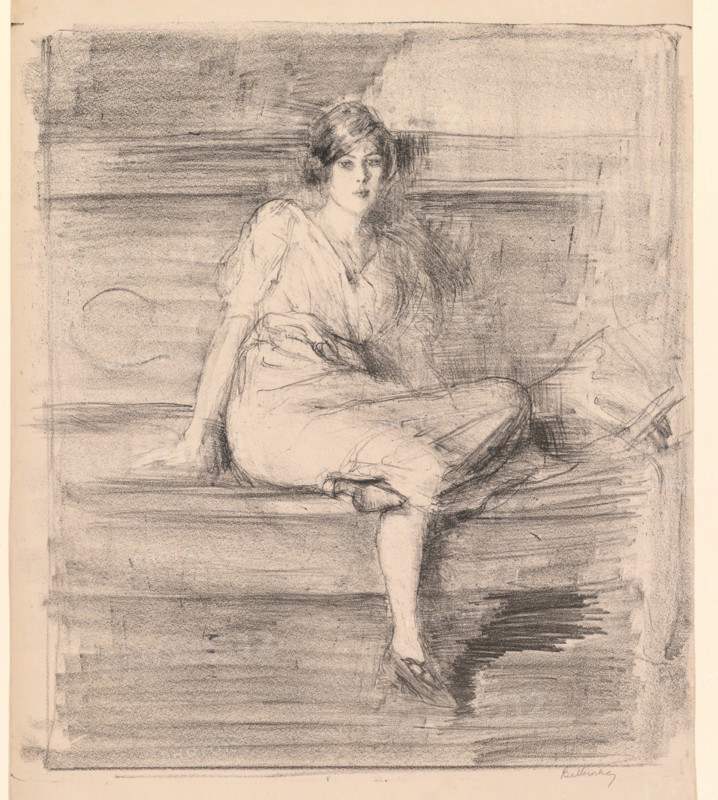 Untitled (Young Lady Seated), 1914. Creator: Albert de Belleroche (British, 1864-1944).