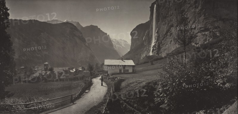 Valley of Lauterbrunnen, Switzerland (from the album Charbons de Braun- vues prises..., c. 1868. Creator: Adolphe Braun (French, 1812-1877).
