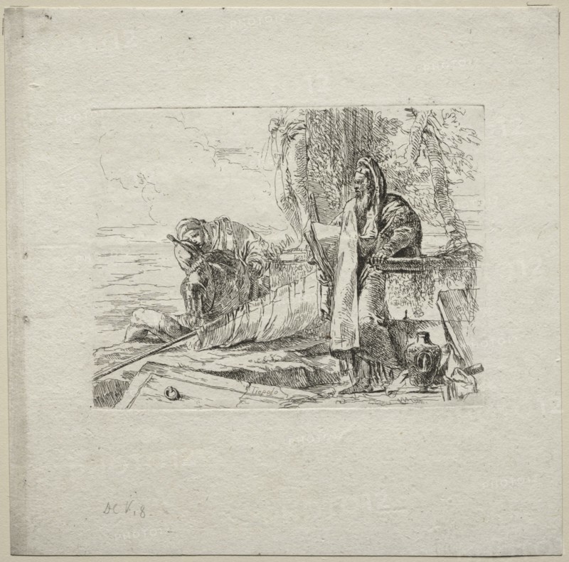 Various Caprices: The Philosopher Standing with Book, 1785. Creator: Giovanni Battista Tiepolo (Italian, 1696-1770).