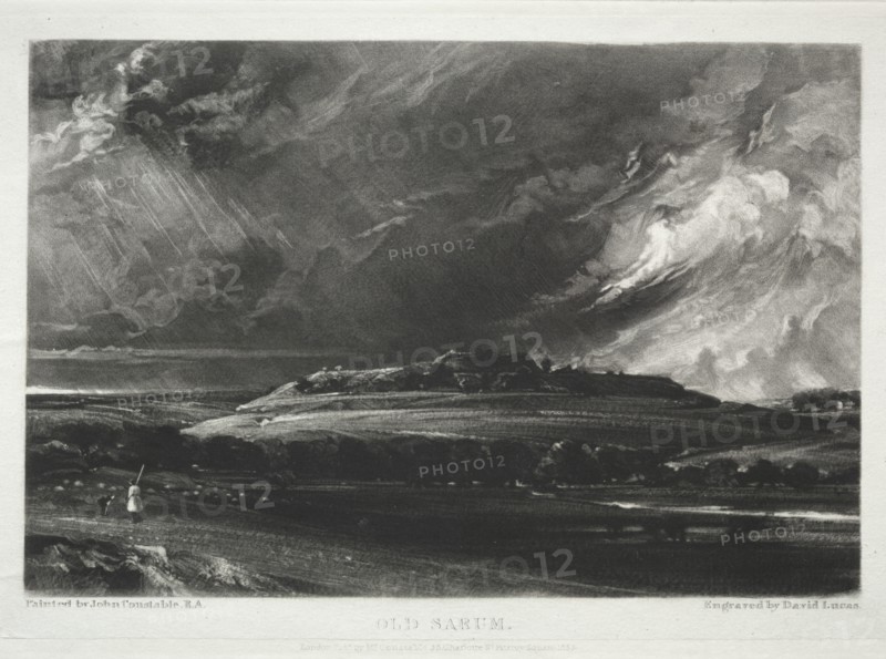 Various Subjects of Landscape, Characteristic of English Scenery... Old Sarum, 1832. Creator: David Lucas (British, 1802-1881).