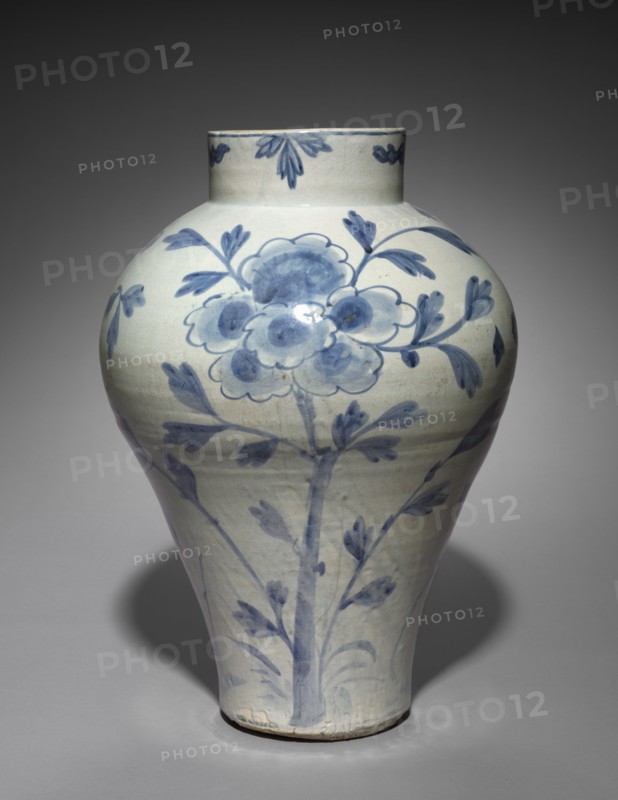 Vase with Bird and Flower Design, 1800s-1900s. Creator: Unknown.
