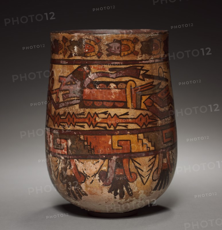 Vase with Trophy-heads and Warriors, c. 450-600. Creator: Unknown.