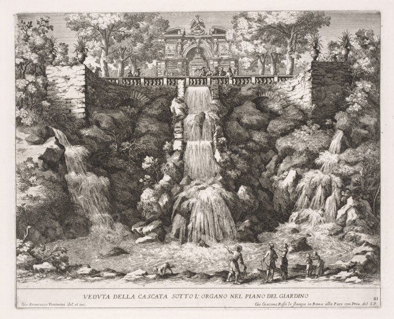 Veduta della Cascata Sotto LOrgano nel Piano del Giardino. Creator: Giovanni Francesco Venturini (Italian, 1650-1710).