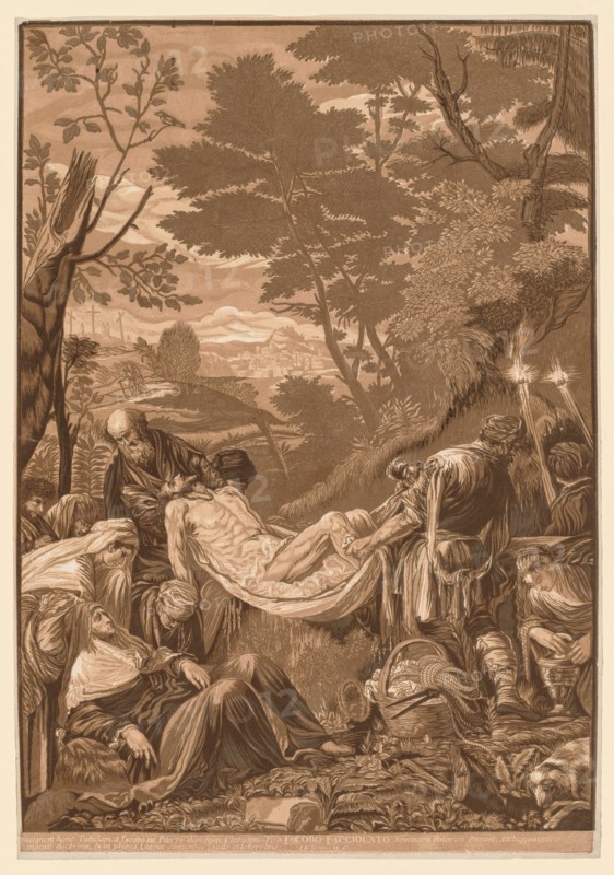 Venetian Set: Entombment of Christ, 1739-43. Creator: John Baptist Jackson (British, 1701-c. 1780).