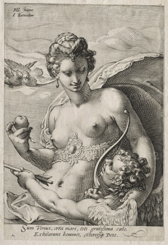 Venus and Cupid, c. 1595. Creator: Jan Saenredam (Dutch, 1565-1607).
