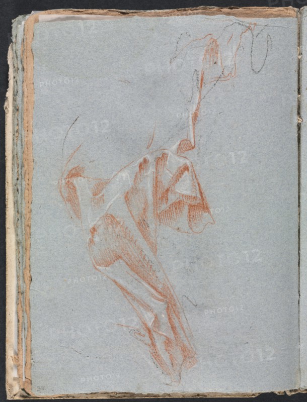 Verona Sketchbook: Drapery study (page 38), 1760. Creator: Francesco Lorenzi (Italian, 1723-1787).