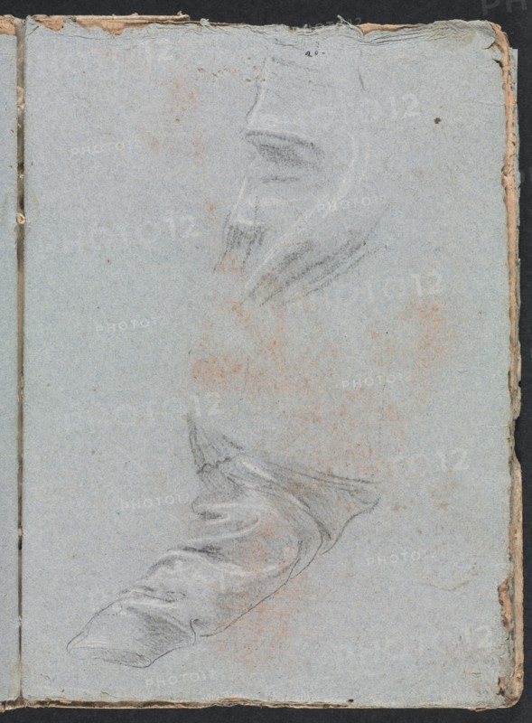 Verona Sketchbook: Drapery study (page 39), 1760. Creator: Francesco Lorenzi (Italian, 1723-1787).