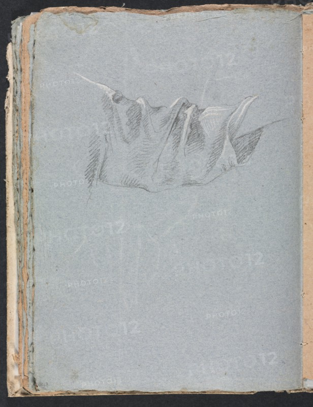 Verona Sketchbook: Drapery study (page 48), 1760. Creator: Francesco Lorenzi (Italian, 1723-1787).