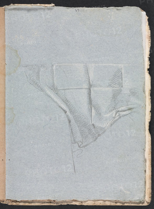 Verona Sketchbook: Drapery study (page 93), 1760. Creator: Francesco Lorenzi (Italian, 1723-1787).
