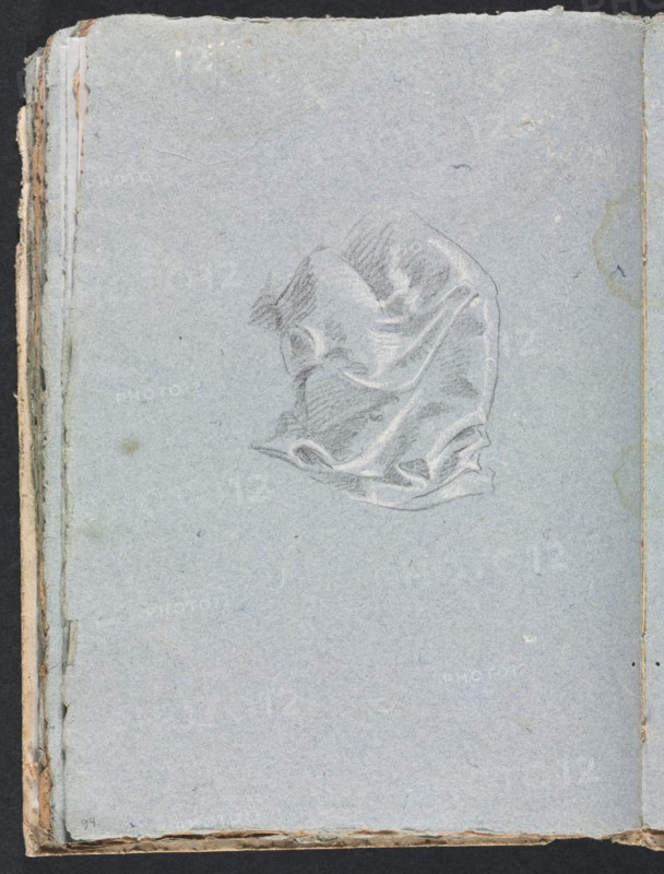 Verona Sketchbook: Drapery study (page 94), 1760. Creator: Francesco Lorenzi (Italian, 1723-1787).