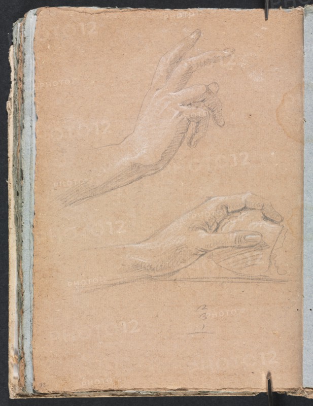 Verona Sketchbook: Hands (page 92), 1760. Creator: Francesco Lorenzi (Italian, 1723-1787).
