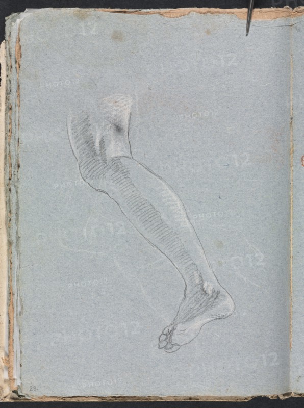 Verona Sketchbook: Left leg (page 28), 1760. Creator: Francesco Lorenzi (Italian, 1723-1787).