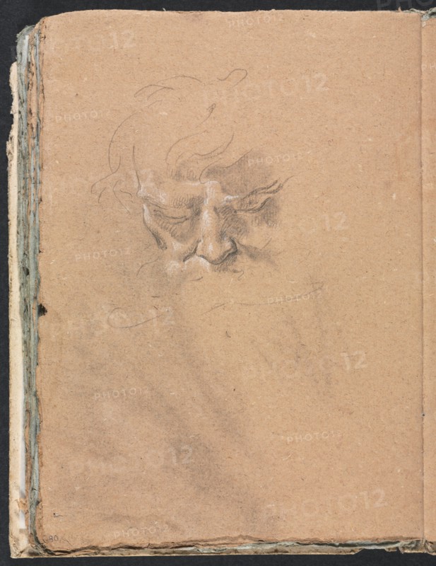 Verona Sketchbook: Male head (page 80), 1760. Creator: Francesco Lorenzi (Italian, 1723-1787).