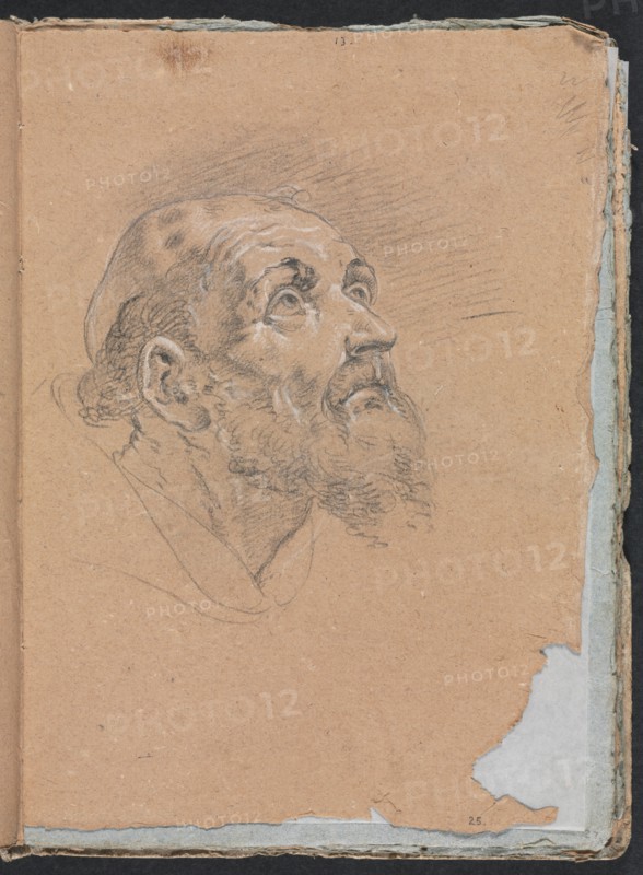 Verona Sketchbook: Monk (page 25), 1760. Creator: Francesco Lorenzi (Italian, 1723-1787).