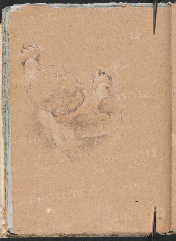 Verona Sketchbook: Putto (page 22), 1760. Creator: Francesco Lorenzi (Italian, 1723-1787).