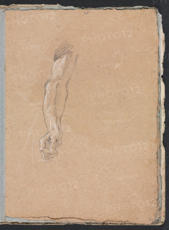 Verona Sketchbook: Right arm and hand (page 49), 1760. Creator: Francesco Lorenzi (Italian, 1723-1787).