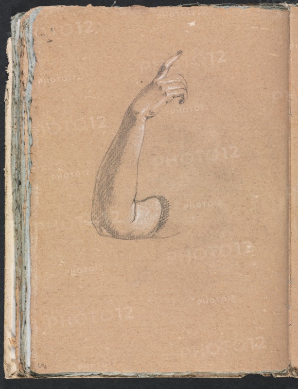 Verona Sketchbook: Right arm and hand (page 66), 1760. Creator: Francesco Lorenzi (Italian, 1723-1787).