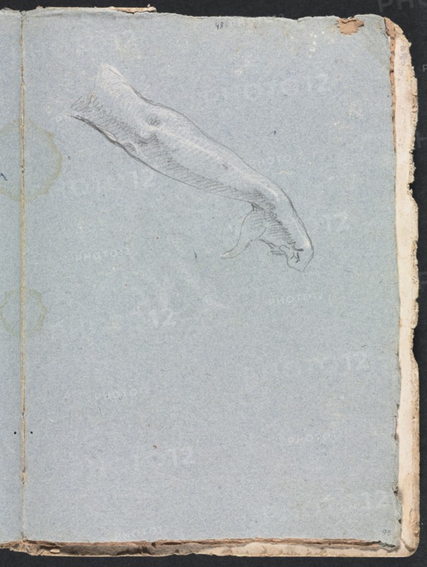 Verona Sketchbook: Right arm and hand (page 95), 1760. Creator: Francesco Lorenzi (Italian, 1723-1787).