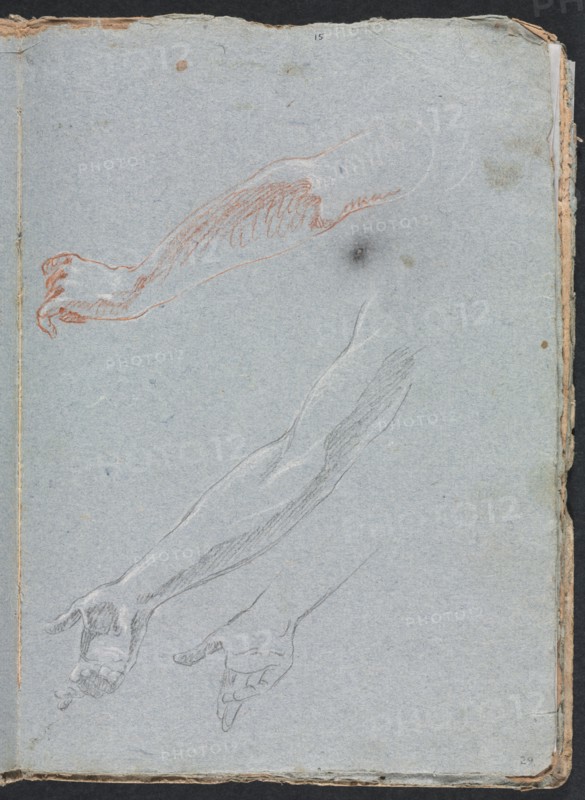 Verona Sketchbook: Study of hands and arms (page 29), 1760. Creator: Francesco Lorenzi (Italian, 1723-1787).