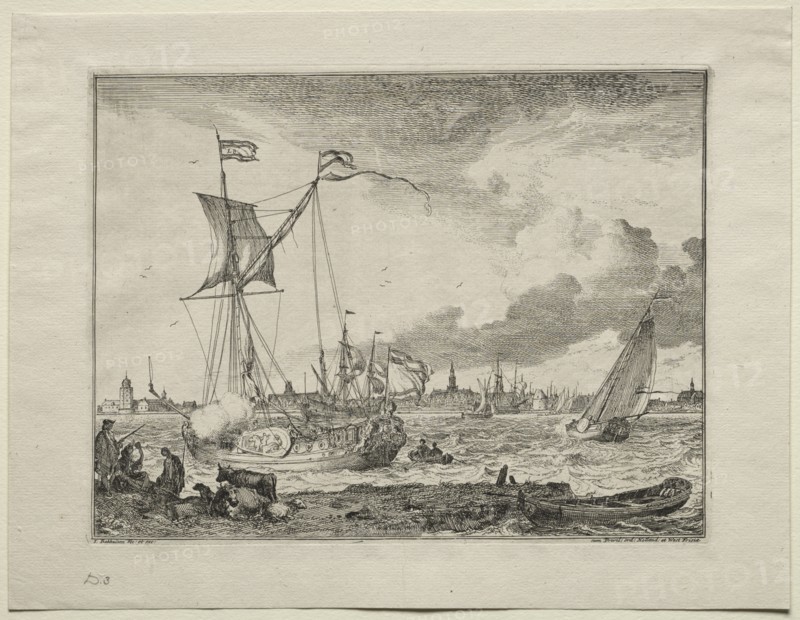 View of Amsterdam with Ships in Foreground, 1701. Creator: Ludolf Backhuysen (Dutch, 1631-1708); Ludolf Backhuysen (Dutch, 1631-1708).