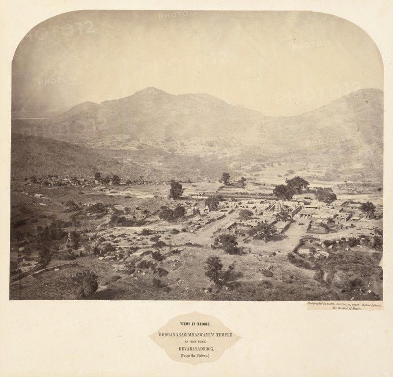 Views in Mysore: Bhoganarasimhaswami's temple, in the fort, Devarayadroog..., 1862-1865. Creator: Lieutenant Colonel Henry Dixon (British, 1824-1883).