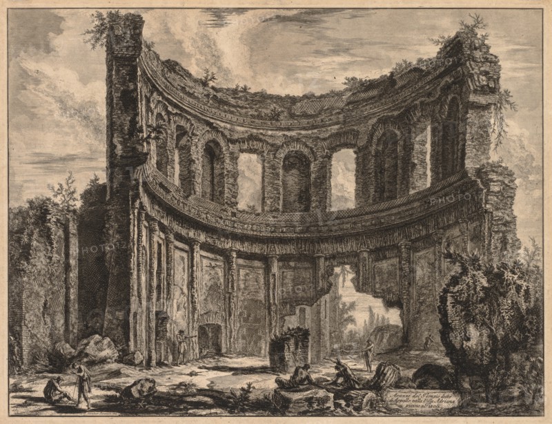 Views of Rome: Remains of the Temple of Apollo near Hadrian's Villa, 1768. Creator: Giovanni Battista Piranesi (Italian, 1720-1778).