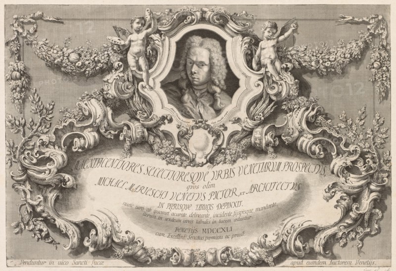 Views of Venice: Frontispiece - Title Page, 1741. Creator: Michele Marieschi (Italian, 1710-1743).