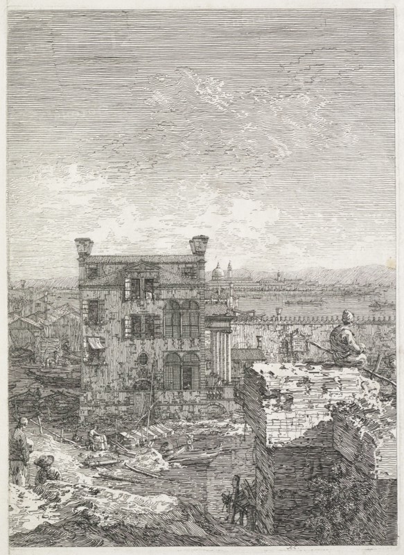 Views: A House Surrounded by Six Columns, 1735-1746. Creator: Antonio Canaletto (Italian, 1697-1768).