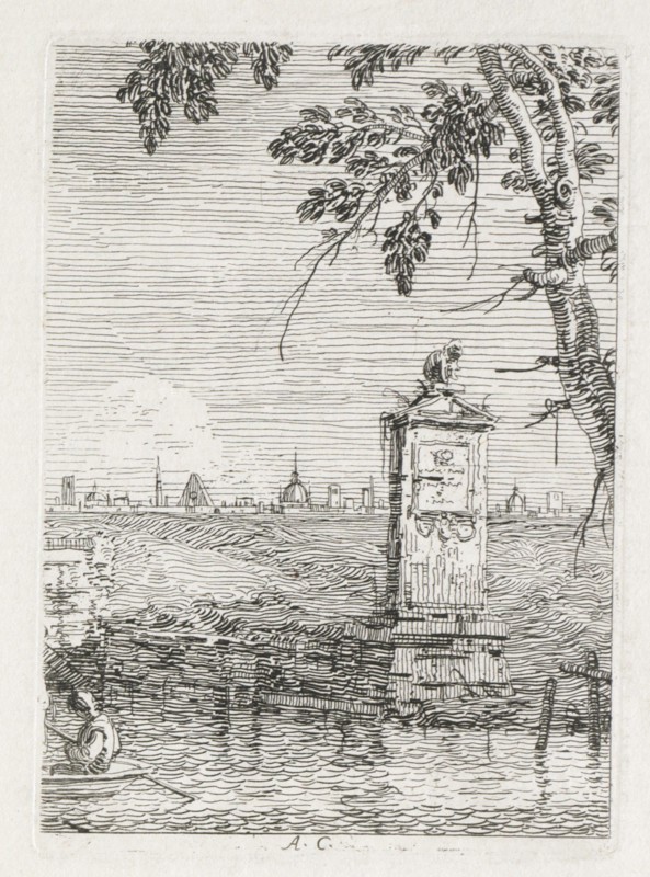 Views: The Little Monument under a Tree, 1735-1746. Creator: Antonio Canaletto (Italian, 1697-1768).