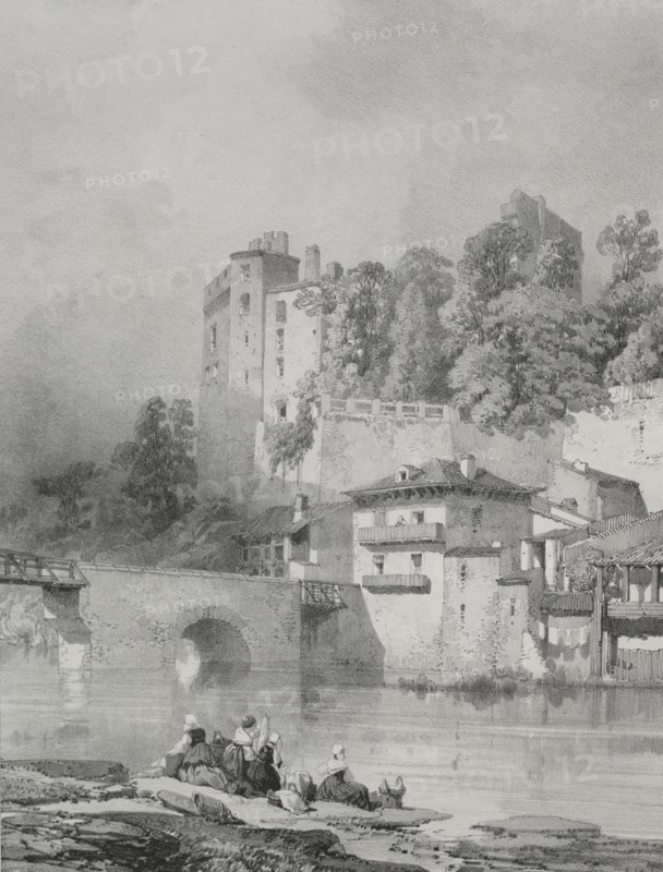 Voyages pittoresques et romantiques dans lancienne France. Bretagne: Chateau de Clisson. Creator: Eugène Cicéri (French, 1813-1890).