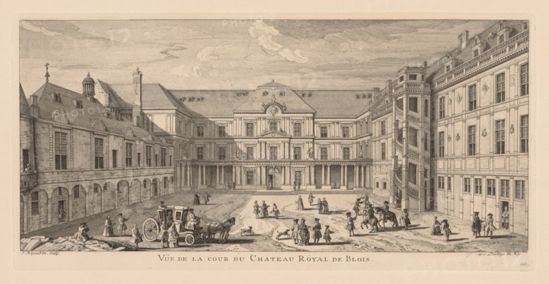 Vue de la cour du Château de Blois. Creator: Jacques Rigaud (French, 1681-1754).
