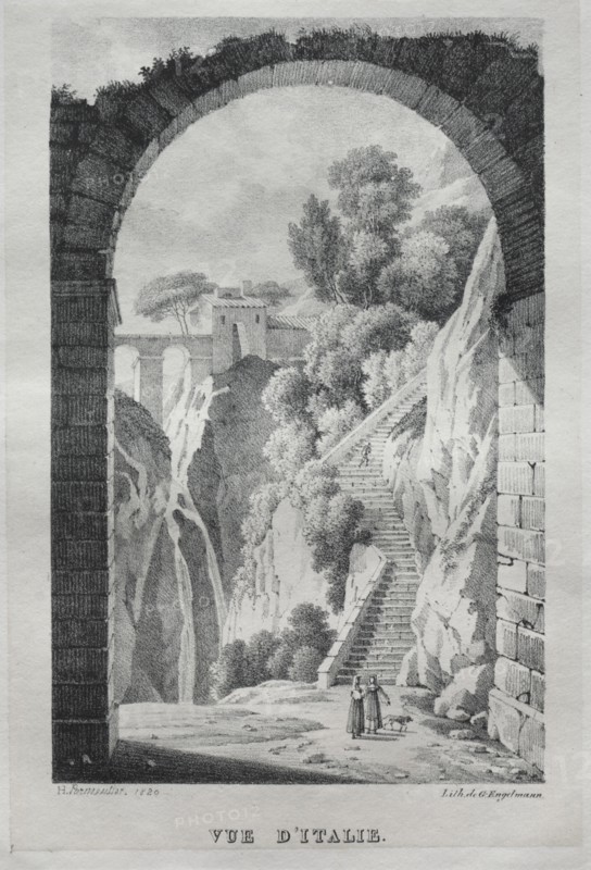 Vue dItalie, 1820. Creator: Godefroy Engelmann (French, 1788-1839).