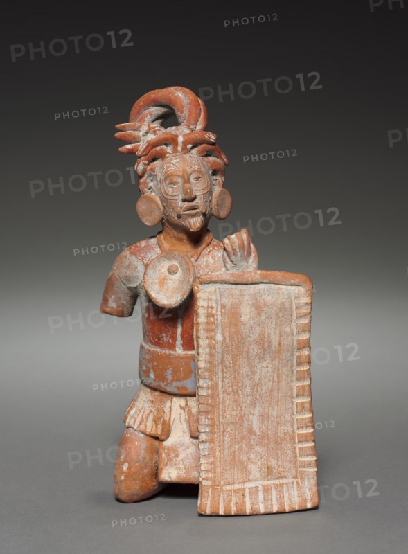 Warrior Figurine with Shield, 600-900. Creator: Unknown.