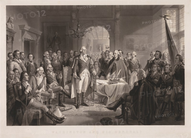 Washington and his Generals with Key. Creator: Alexander Hay Ritchie (American, 1822-1895).