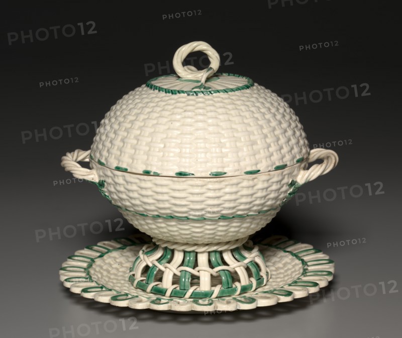 Wicker-Work Covered Basket , c. 1780-1840. Creator: Wedgwood Factory (British).