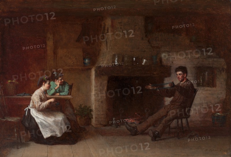 Winding Yarn (Interior of a Nantucket Kitchen), 1872. Creator: Eastman Johnson (American, 1824-1906).