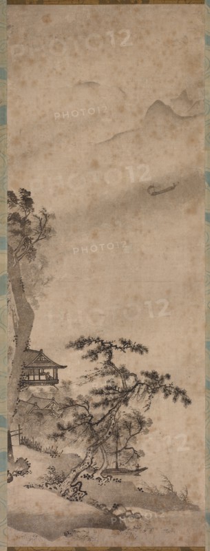 Windy Landscape with Sailboat, mid-1400s. Creator: Unknown.