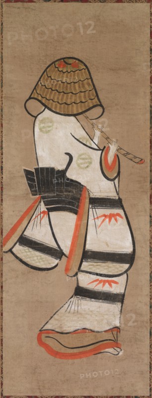 Woman as an Itinerant Monk: Onna Komuso (Otsu-e), late 1600s-early 1700s. Creator: Unknown.