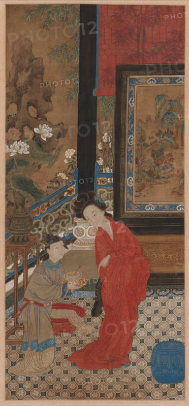 Yang Guifei Leaving the Bath, 1700s. Creator: Unknown.