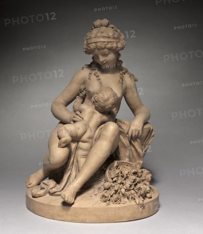 Young Woman and Child at Play, 1780s. Creator: Clodion (French, 1738-1814), follower of.
